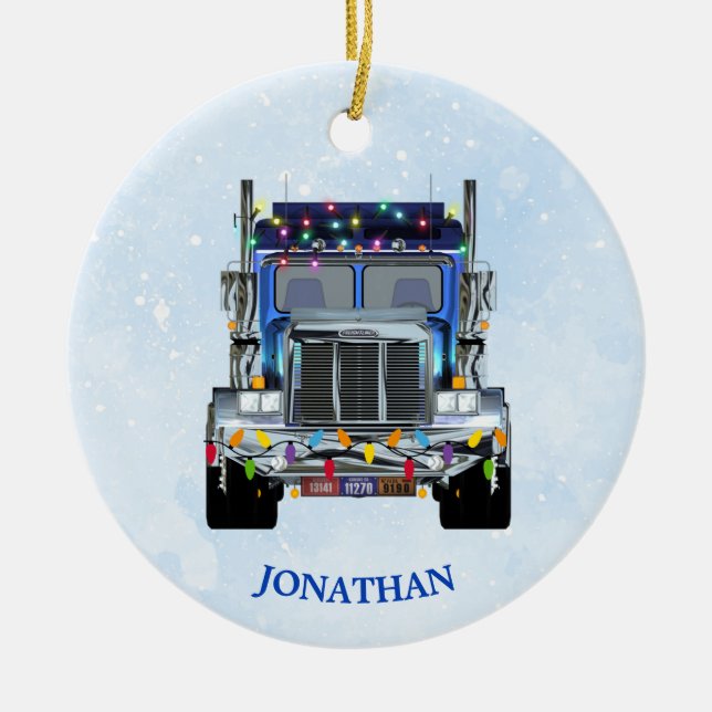 Ornamento de camionero personalizado (Frente)