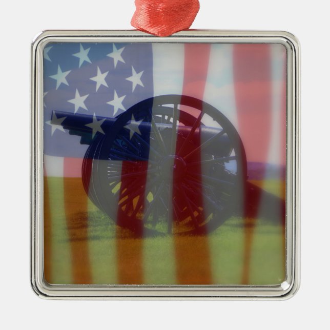 Ornamento de cañón y bandera (Frente)