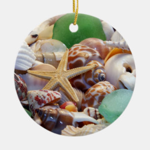 Ornamento de cascos marinos, Starfish & Beach Glas