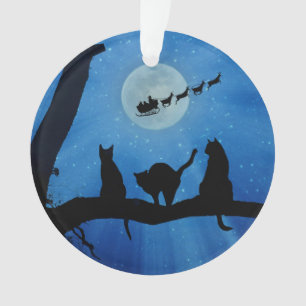 Ornamento de Cat y Santa Christmas