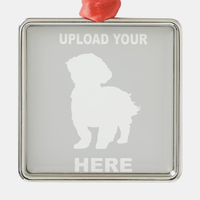 Ornamento de Cavachon personalizado, foto Mascota (Frente)