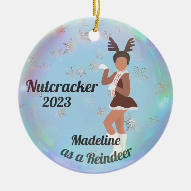 Ornamento de cazador de nueces personalizado - ren (Frente)