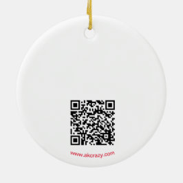 Ornamento de cerámica Alaskan Chick con QR_no Holi