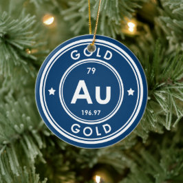 Ornamento de cerámica azul con elemento dorado