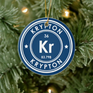 Ornamento de cerámica azul de elemento Krypton