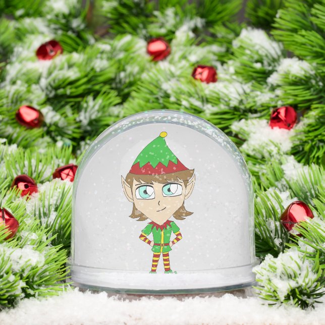ornamento de cerámica chibi elf (Navidad)