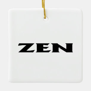 Ornamento de cerámica cuadrada blanca y negra zen