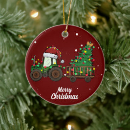 Ornamento de cerámica de árbol de navidad cute mer