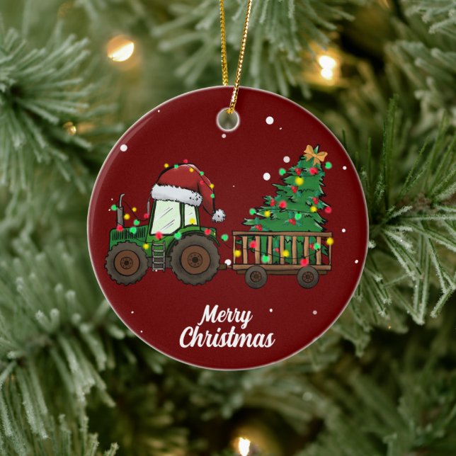 Ornamento de cerámica de árbol de navidad cute mer (Árbol)