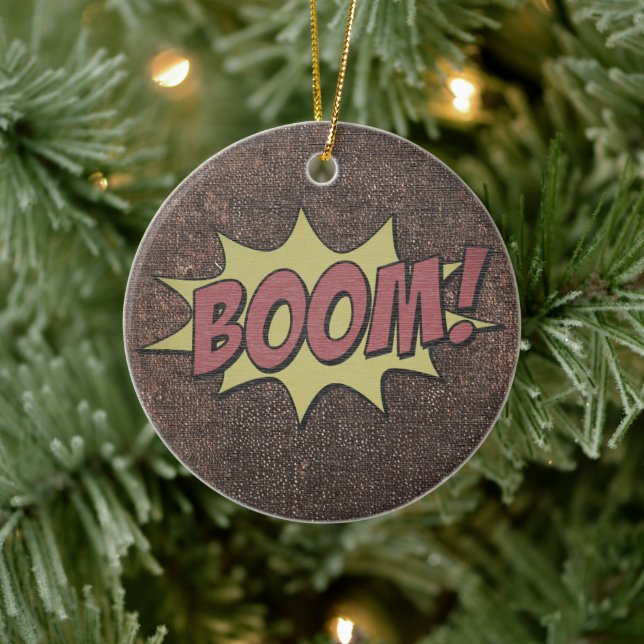 Ornamento de cerámica de arte pop ¡BOOM! de cómic  (Árbol)