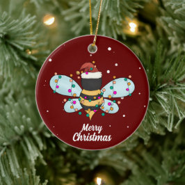 Ornamento de cerámica de cereza de navidad