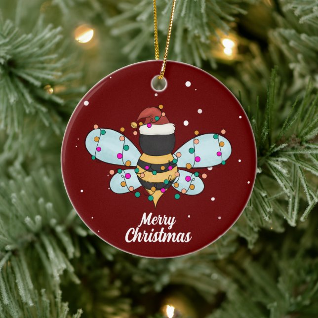 Ornamento de cerámica de cereza de navidad (Árbol)
