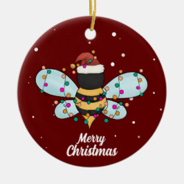 Ornamento de cerámica de cereza de navidad