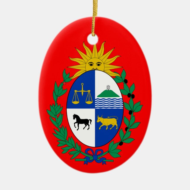 Ornamento de cerámica de encargo del navidad de (Frente)