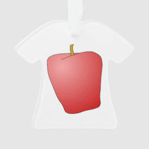 Ornamento de cerámica de frutas de manzana roja