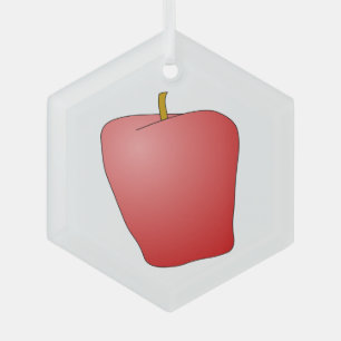 Ornamento de cerámica de frutas de manzana roja