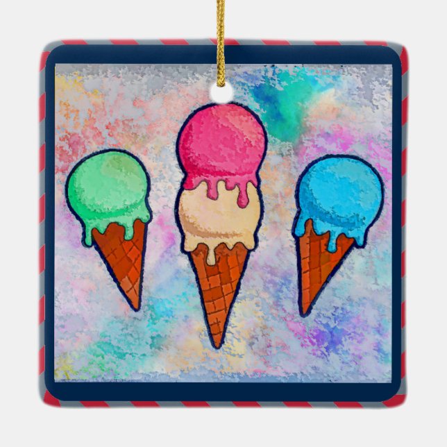 Ornamento de cerámica de helados (Reverso)