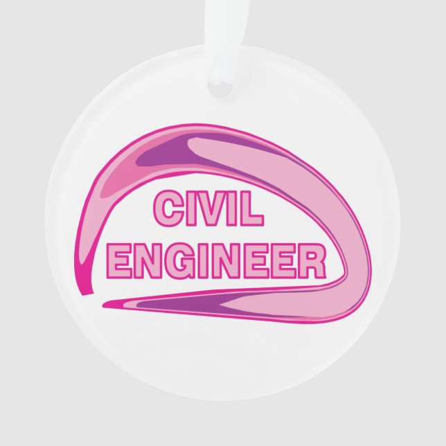 Ornamento de cerámica de ingeniero civil rosado (Anverso)