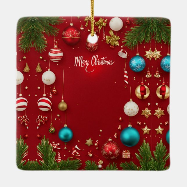 Ornamento de cerámica de la bola de navidad de Fel (Reverso)