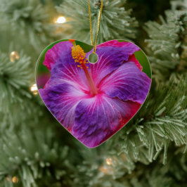 Ornamento de cerámica de la flor del hibisco