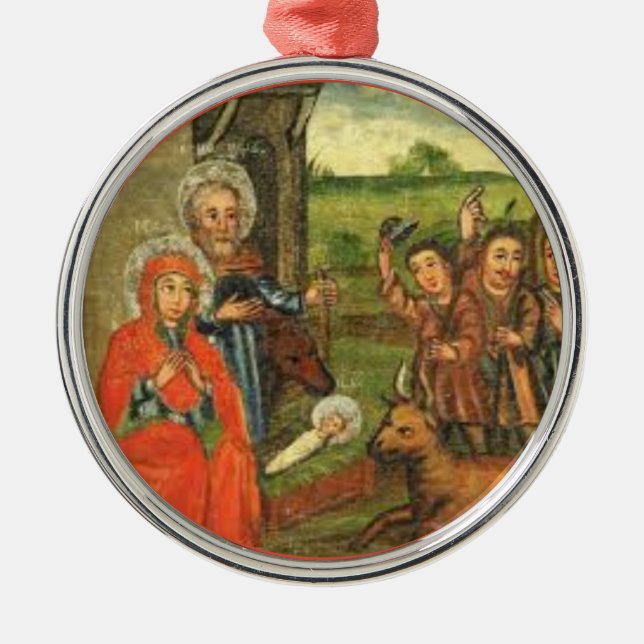 Ornamento de cerámica de la natividad ALEMANA (Frente)