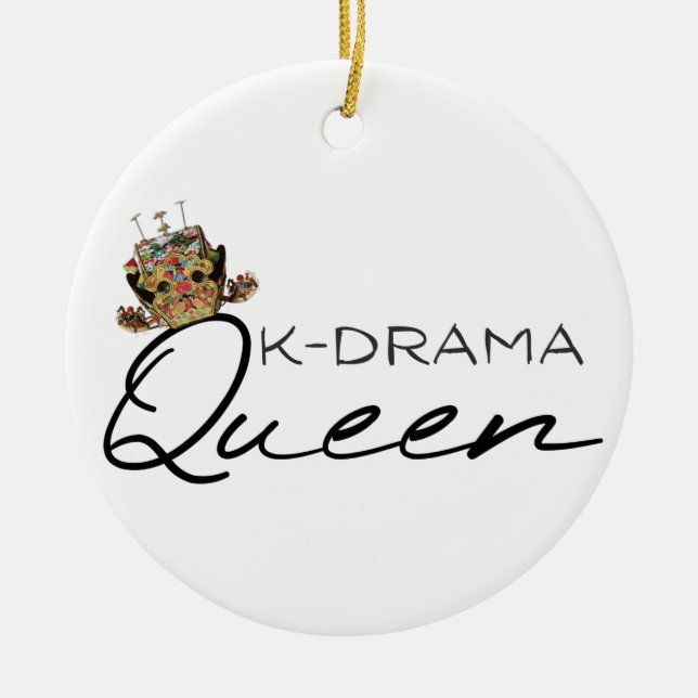 Ornamento de cerámica de la reina de K-drama (Frente)