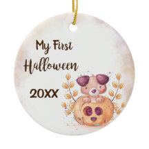 Ornamento de cerámica de mi primer feliz Halloween