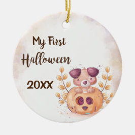 Ornamento de cerámica de mi primer feliz Halloween