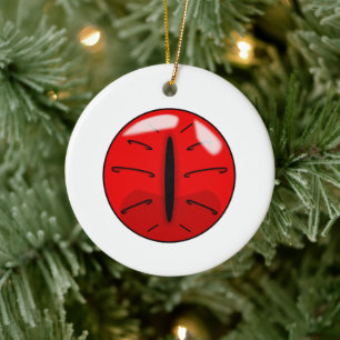 Ornamento de cerámica de ojos de gato rojo Demon