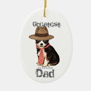 Ornamento de cerámica de papá de Chihuahua larga