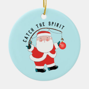 ornamento de cerámica de pescador personalizado