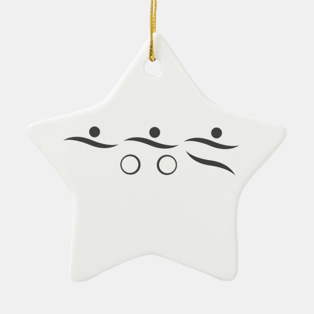 Ornamento de cerámica de regalo único de Triatlón (Frente)