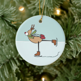 Ornamento de cerámica de reno de baile lindo