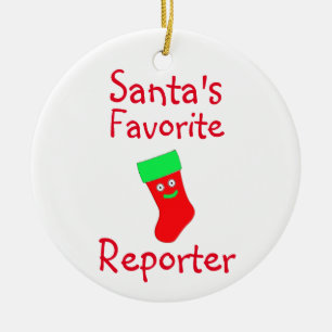 Ornamento de cerámica de reportero favorito de San