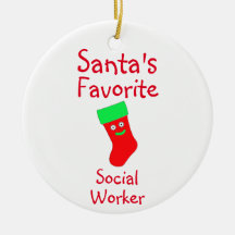 Ornamento de cerámica de trabajador social favorit