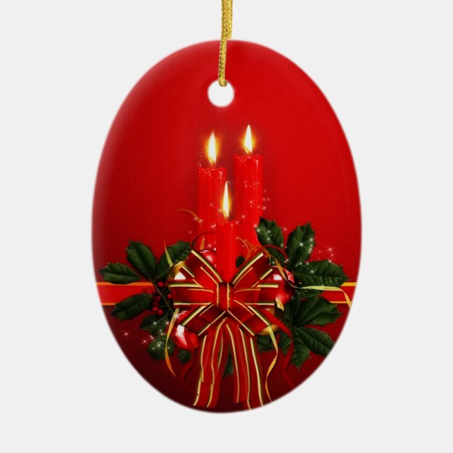 Ornamento de cerámica de vacaciones felices (Frente)