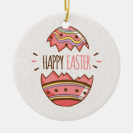 Ornamento de cerámica decorativo simple del huevo