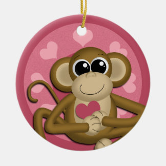 Ornamento de cerámica del amor del rosa lindo del