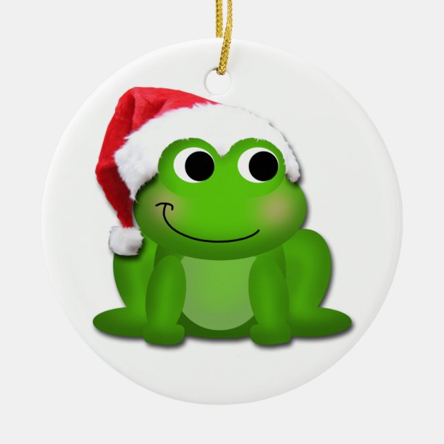 Ornamento de cerámica del árbol del Froggy de (Frente)