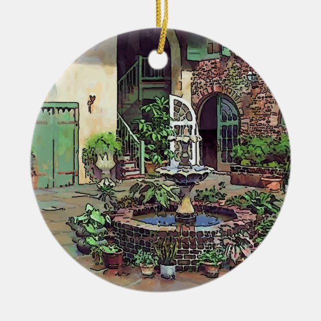 Ornamento de cerámica del barrio francés de Nueva  (Frente)