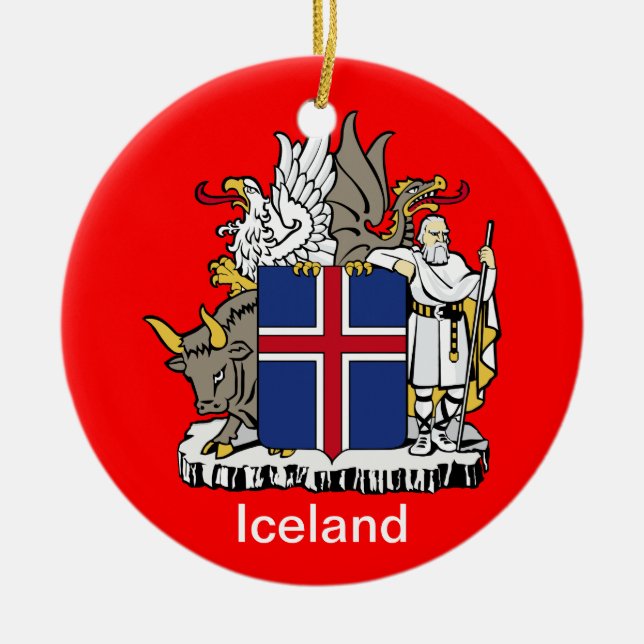 Ornamento de cerámica del navidad de ICELAND* (Frente)