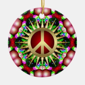 Ornamento de cerámica del navidad del hexágono del