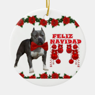 Ornamento de cerámica del navidad del toro de Pit