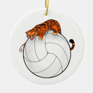 Ornamento de cerámica del navidad del voleibol de