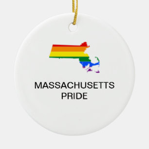 Ornamento de cerámica del ORGULLO LGBTQ MASSACHUS