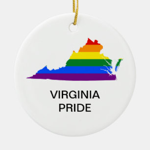Ornamento de cerámica del ORGULLO LGBTQ VIRGINIA