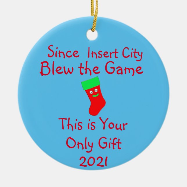 Ornamento de cerámica divertida para juegos deport (Frente)