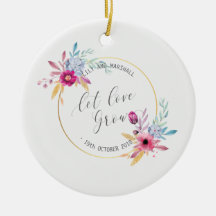 Ornamento de cerámica floral elegante de Sr. y de