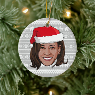 Ornamento de cerámica Kamala Harris Holiday