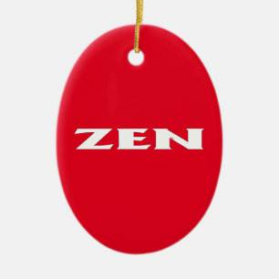 Ornamento de cerámica ovalada rojo Zen